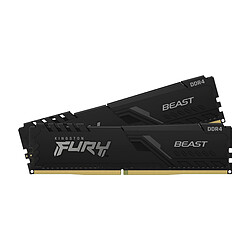 Kingston Fury Beast - 2x32 Go - DDR4 3200 MHz - CL16 Noir Mémoire PC - 64 Go - 2 barrettes de RAM DDR4 - Cas 16 1.35V - (PC4-25600) - Noir