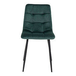 House Nordic Chaise En Velours Vert MIDDELFART Pieds Noir