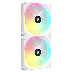 Corsair Starter Kit - KIT QX140 RGB  - 140mm - Blanc Kit de démarrage ventilateurs - 2 ventilateurs - Hub de connexion - 140 mm - RGB - PWM - iCUE LINK 