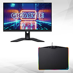 Gigabyte 27" LED M27Q (rev2.0) + MM800 RGB Polaris Ecran PC Gamer - 2?560 x 1440 (QHD) - Dalle IPS Super Speed - 1ms - 170Hz - HDMI 2.0 x2, DP 1.2 x1 (capable for HDR) - Switch KVM + Tapis de souris gaming MM800 RGB POLARIS - 350 x 260 x 5 mm