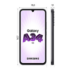 Samsung Galaxy A34 - 5G - 8/256 Go - Graphite pas cher