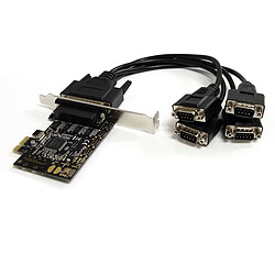 StarTech.com Carte PCI Express avec 4 Ports DB-9 RS232 - Adaptateur PCIe Série - UART 16550