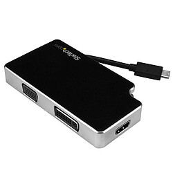 StarTech.com Adaptateur audio / video de voyage 3 en 1 - USB-C vers VGA DVI ou HDMI - 4K Adaptateur USB-C vers HDMI / VGA / DVI (compatible 4K)