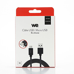 Avis WE Câble USB vers Micro USB en Silicone, 1 Mètre, USB 2.0, Charge et Transferts de Données jusqu'à 480 Mbps - Noir