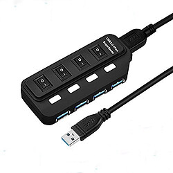 HEDEN hub USB 3.0 (4 ports) avec bloc d'alimentation secteur