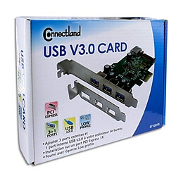 Connectland Carte USB 3 ports externes et 1 port interne USB 3.0