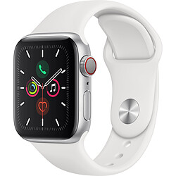 Apple Watch 5 - 40 - Cellular - Alu argent / Bracelet Sport Blanc