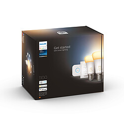 Philips Hue Kit de démarrage Ampoules E27 x2 - White Ambiance - Pont de connexion et télécommande Hue