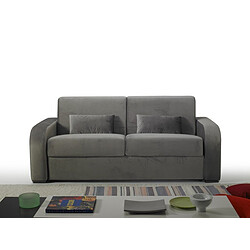 3S. x Home Canapé Convertible Express Velours Gris 3 Places VINICIO 