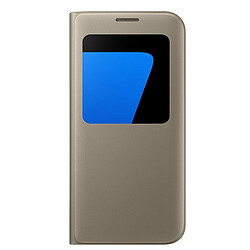 Samsung S View Cover Galaxy S7 - Or Etui Galaxy S7 - Design soft touch - Accès direct aux notifications - Fenêtre interactive