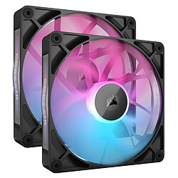 Corsair Starter Kit - iCUE LINK RX140 RGB 140mm PWM Fans - Noir Kit de démarrage ventilateurs - RGB - 140mm - LED - 2 ventilateurs