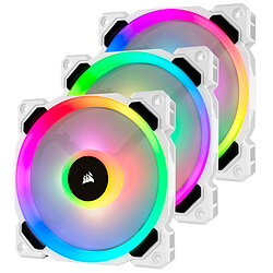 Corsair LL Series, White LL120 RGB, 120mm RGB LED Fan, Triple Pack with Lighting Node PRO Ventilateur pour boitier