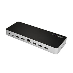 StarTech.com Station d'accueil USB-C pour PC portable double affichage 4K avec Power Delivery 60W et lecteur de carte SD