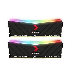 PNY XLR8 Gaming EPIC-X - 2 x 8 Go - DDR4 3200MHz CL 16 - Noir 16 Go de mémoire PC – 2 barrettes de RAM DDR4 PC4-25600 - CL 16 – RGB – MD16GK2D4320016XRGB