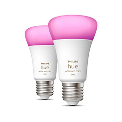 Philips Lot de 2 ampoules White & Color Ambiance 10.5W A60 E27 EU