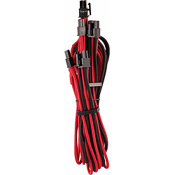 Corsair PCI-E 6+2 broches, connecteur double - 2 x 650 mm - rouge/noir