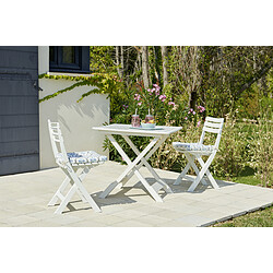 Carrefour Set Balcon 1 table + 2 chaises - Blanc Pliable - Polypropylène - 2 couverts.