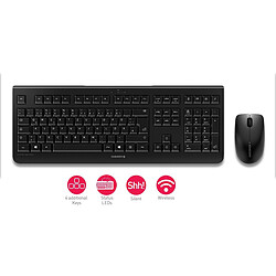 Acheter Cherry DW 3000 E - Pack Clavier + Souris 3 boutons - Indicateur de charge des piles - Sans fil - USB - Noir