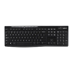 Logitech K270 - Sans fil Clavier bureautique - AZERTY - Touches membrane - Connexion sans fil 2,4 GHz avec récepteur USB - Noir - Compatible Windows