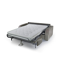 Avis 3S. x Home Canapé Convertible Express Velours Gris 3 Places VINICIO