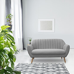 3S. x Home Canape 2 Places Sofia Tissu Gris 