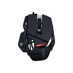 Mad Catz R.A.T. 4+ noir - Filaire Souris gamer - Filaire - Rétro-éclairage rouge - Capteur optique Pixart PMW3330 - Jusqu'à 7 200 DPI -  9 boutons - Droitier - Noir