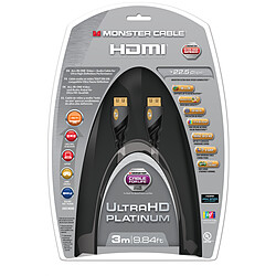 Monster Câble HDMI- Ultra High Speed  - 3 mètres- Platinum pas cher