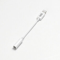 WE Adaptateur Lightning mâle/Jack 3.5mm Femelle - Blanc - certifié MFI