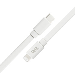 Avis WE Câble USB-C/Lightning mâle/mâle plat 2m - blanc