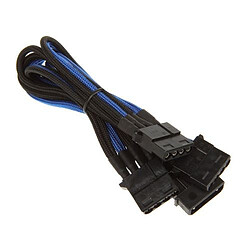 BitFenix Câble rallonge Alchemy 4-Pin Molex vers 3x 4-Pin Molex - 55 cm - gaines Noir&Bleu/Noir