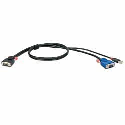 Lindy 33771 Câble VGA Câble KVM Câble USB 2 m Noir