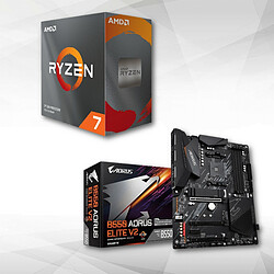 AMD Ryzen 7 5800X - 3,8/4,7 GHz + B550 AORUS Elite V2 Processeur 8 cœurs/16 threads - Socket AM4 - 105W + Carte mère ATX - Socket AM4 - AMD B550