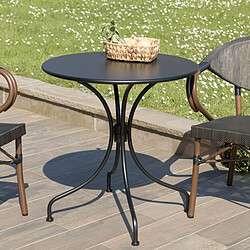 MACABANE Table de jardin ronde 2 personnes 70x70cm VIANNEY