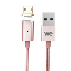 We Câble Micro USB magnétique - 1,2m - Or Rose Câble Micro USB magnétique - 1,2m - Or Rose