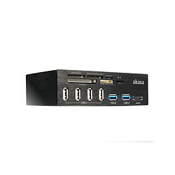 Akasa Lecteur de cartes mémoires 5,25'' - 2x USB 3.0/4x USB 2.0/1x eSATA Lecteur de cartes mémoires 5,25'' - 2x USB 3.0/4x USB 2.0/1x eSATA