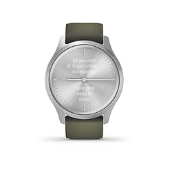 Montre connectée Garmin Vivomove Style 010-02240-01 Silver/Moss - Bracelet Silicone Vert 