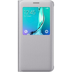 Etui à rabat à zone transparente Samsung argenté pour Samsung Galaxy S6 Edge Plus Etui à rabat à zone transparente Samsung argenté pour Samsung Galaxy S6 Edge Plus