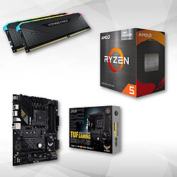 Ryzen 5 5600G - 3,9/4,4 GHz + AMD B550-PLUS TUF GAMING - ATX + Vengeance RGB RS 16 Go (2 x 8 Go) DDR4 3200 MHz