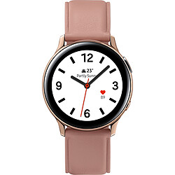 Samsung Galaxy Watch Active 2 - 40 mm - Acier Rose Lumière  · Reconditionné Montre connectée Watch Active 2 - bracelet cuir - écran Super AMOLED - cardiofréquencemètre - GPS - étanche 5 ATM/IP70