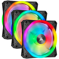 Corsair Trois ventilateurs PWM 120 mm iCUE QL120 RGB avec Lighting Node CORE