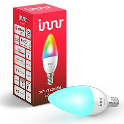 Innr Ampoule connectée E14 - ZigBee 3.0 - RGB Multicolor (RGBW -16 millions de couleurs) + Blanc réglable - 2200K à 6500K - Intensité réglable - 6W - équivalent 40W - Compatible Phillips HUE