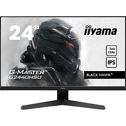 iiyama 23.8 LED - G-Master G2440HSU-B1 Black Hawk Ecran Pc Gamer - Full HD 1920 x 1080  pixels - 1 ms (MPRT) - 16/9 - Dalle IPS - 75 Hz - FreeSync - HDMI/DisplayPort - Haut-parleurs - Noir