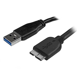 StarTech.com Câble Micro USB 3.0 slim de 3m - Cordon USB A vers Micro B - M/M - Noir Câble slim USB 3.0 Type-A vers micro USB 3.0 B (Mâle/Mâle - 3 m)