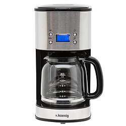 Hkoenig Cafetière Programmable Argent MG30 - Argent Cafetière Programmable  -  couleur : Argent - 1000W - Capacité : 1,8 litre - 12 tasses/20 tasses