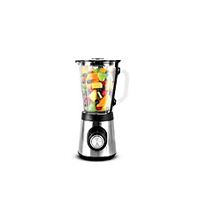 Kitchencook Blender en verre gradué 500W B9turbo - Inox Capacité 1,5 l - corps inox avec blender en verre - lames en acier inoxydable - avec serrure de sécurité - lame accessible pour un nettoyage facile - variateur 2 vitesses avec fonction pulse - fonction de broyage de glace