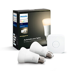 Philips Kit de démarrage 2x ampoules connectées E27 + Pont de connexion