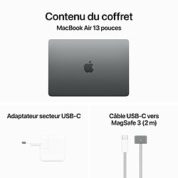 Apple MacBook Air - 8/256 Go - Gris sidéral - MRXN3FN/A pas cher