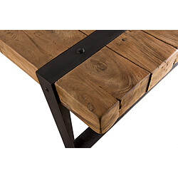 MACABANE Table basse rectangulaire bois de Teck recyclé et métal - SIANA pas cher