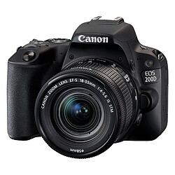 Canon EOS 200D + 18-55MM F/4-5.6 EF-S IS STM NOIR 24,2Mpx - CMOS - Wi-Fi, NFC, Bluetooth, écran LCD tactile orientable