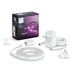 Philips Lightstrip+ d'intérieur 2m avec base connectique V4 - White & Color Ambiance Bloc d'alimentation fourni - Contrôle instantané via Bluetooth - Contrôle avec l'application ou la voix - Ajoutez un pont Hue pour débloquer plus de fonctionnalités